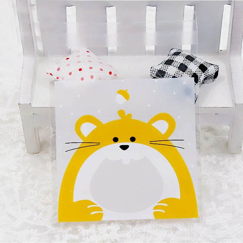 50PCS Cute Cartoon Monster Cookie Candy Self-Adhesive Plastic Bags For Biscuits Snack Baking Package Supplies Christmas Decor