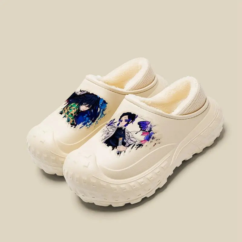 Demon Slayer Tokitou Muichirou Kamado Tanjiro Kochou Shinobu Unisex Winter New Creative Anime Pattern Non-Slip Cotton Slippers