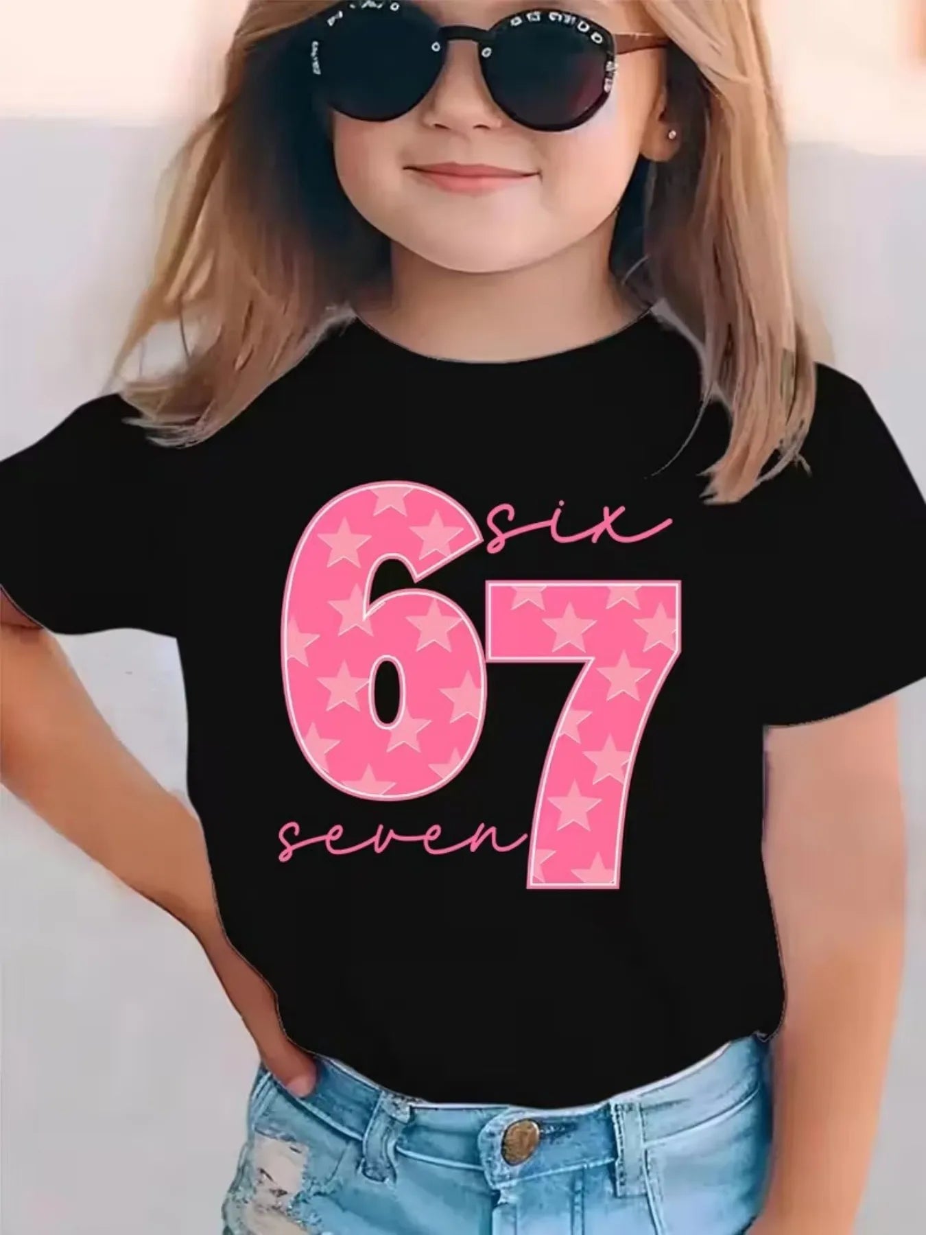 Funny Six Seven Italian Brainrot 67 Number Graphic Print T-Shirt Boy/Girl Summer Short Sleeved Kids Loose Comfortable Tshirt Top
