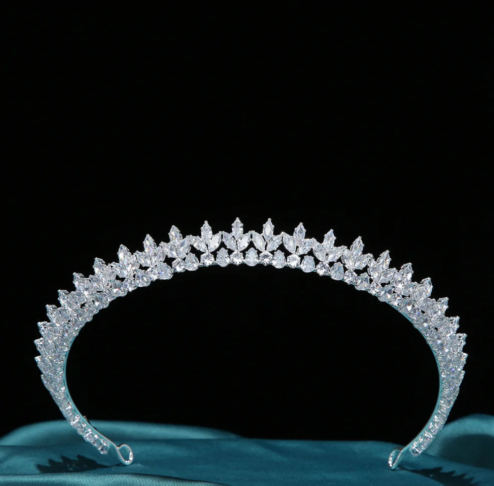 Princess Bridal Tiaras Crowns For Wedding Headdress Zirconia Crystal Tiara For Women Birthday Party Prom Hair Jewelry Headbands