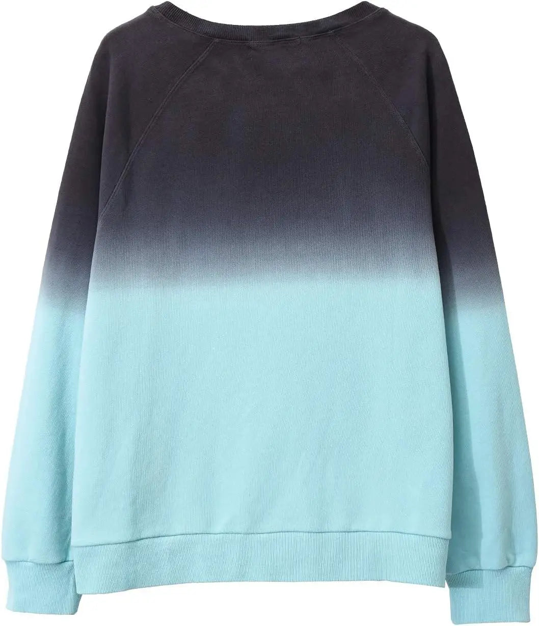 Women's Sweatshirt Tie Dye Long Sleeve Casual Crewneck Pullover Top Autumn Color Tie Dye Sweatshirt Hoodie