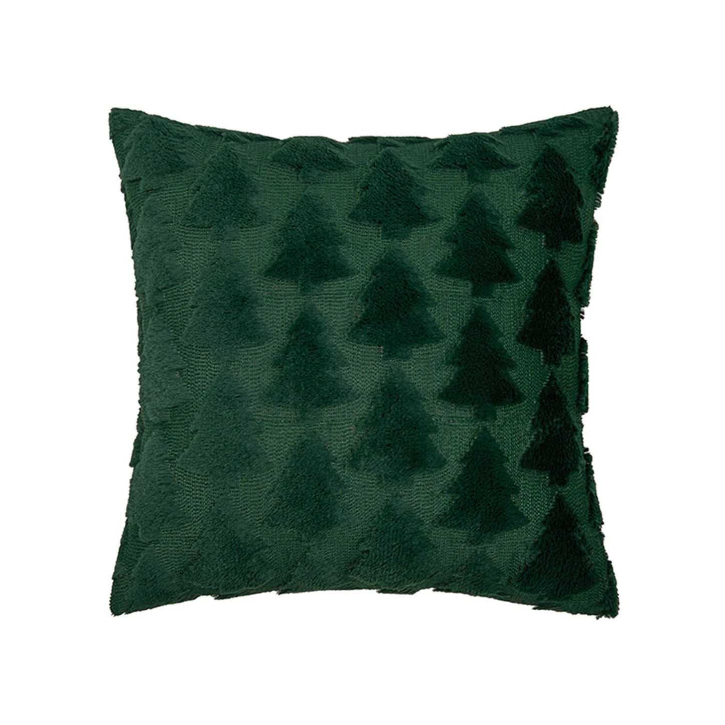 1/2 Pack Christmas Tree Square Throw Pillow Cases Snowflake Shaggy Plush PillowCases Embroidered Sofa Cushion Cover Home Decor
