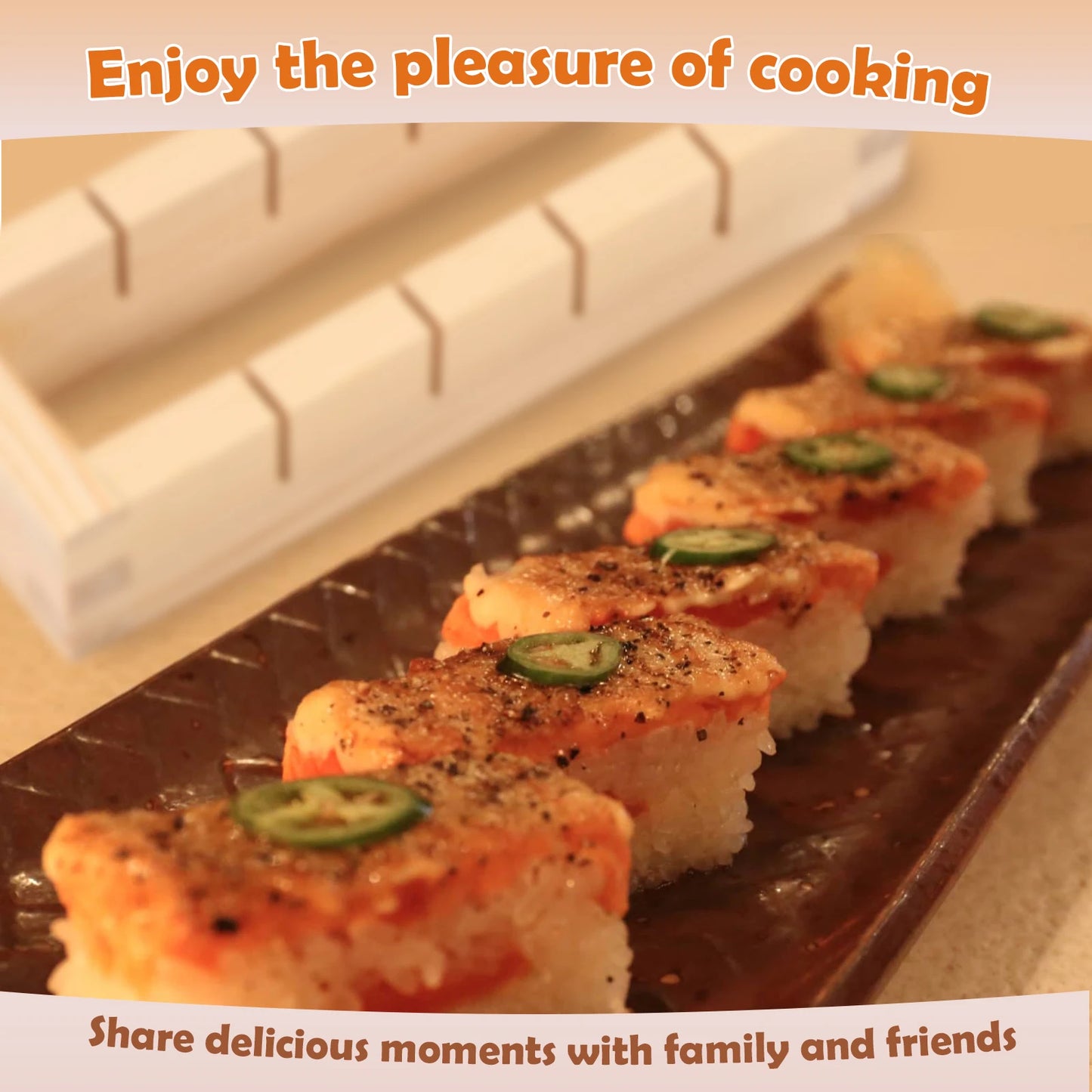 Sushi Maker Equipment Kit Wood Kimbap Sushi Rolls Mold Square shaped Sushi Making Tools Cake Roll Mold Sushi Rice Roll