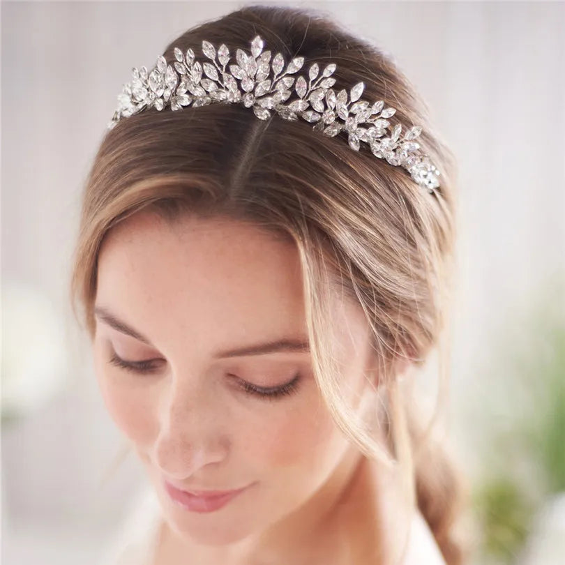 Princess Bridal Tiaras Crowns For Wedding Headdress Zirconia Crystal Tiara For Women Birthday Party Prom Hair Jewelry Headbands