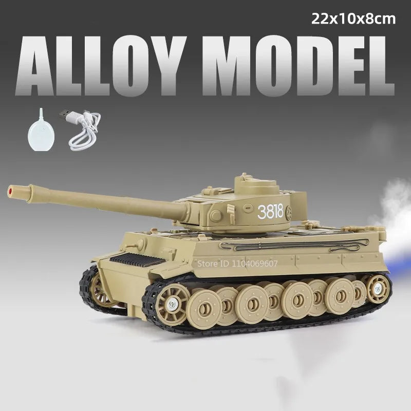 1:32 Tiger Leopard 2 T-90 M4 Spray Tank Model Toys Metal Diecast Military Vehicles Sound Light Pull Back Doors Opened Boys Gifts