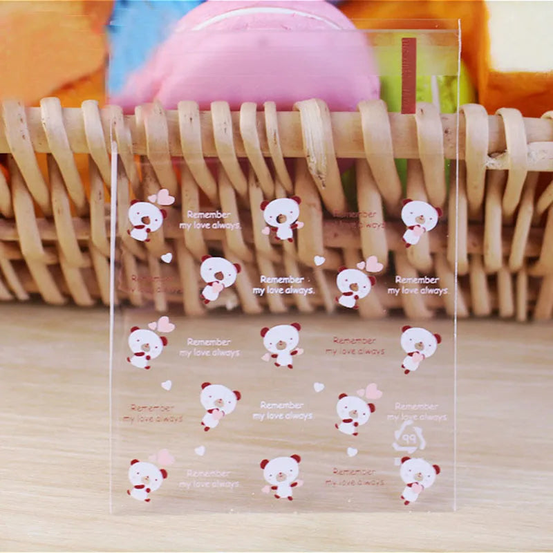 50PCS Cute Cartoon Monster Cookie Candy Self-Adhesive Plastic Bags For Biscuits Snack Baking Package Supplies Christmas Decor