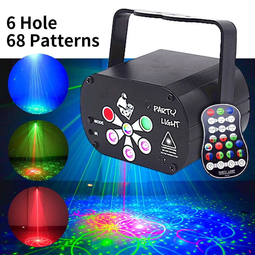 Mini Stage Light Led Dj Disco Laser Projector With Remote Control Professional Stage Lighting Effect for Wedding Home Party Lamp