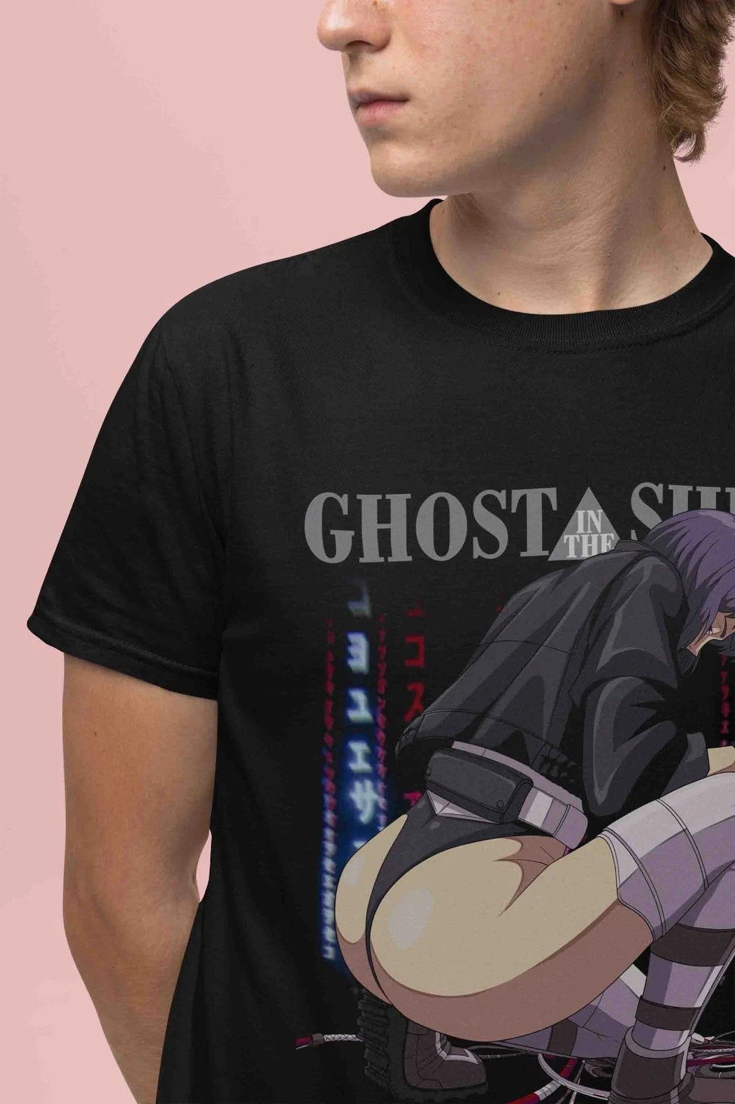 90s Y2K High Street Ghost in The Shell Anime Hip Hop Street Wear Tee High Quality Print T Shirts Comfortable Top Unisex