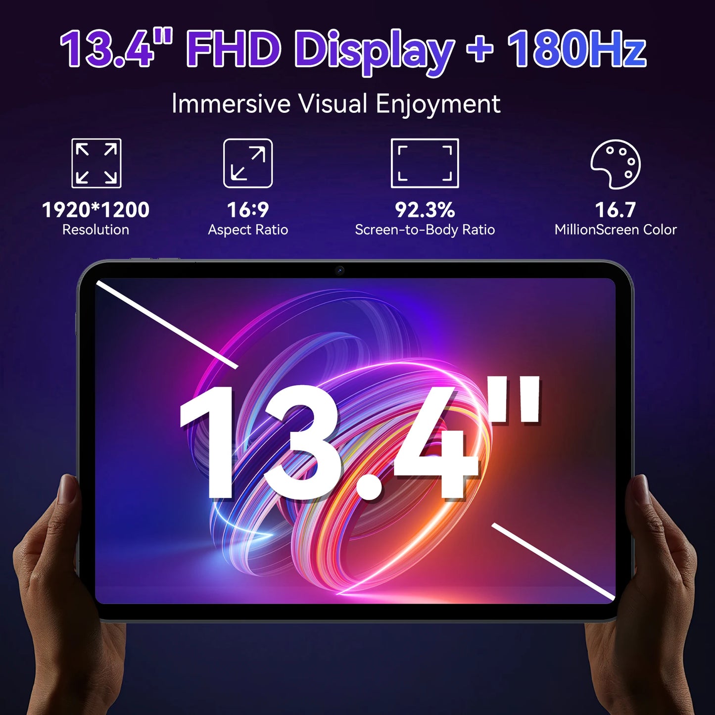 TABWEE T60 PRO Android 15 Tablet with Keyboard - 13.4" 8GB + 256GB (2TB TF), Unisoc T7280, 10000mAh, 16MP+8MP, With Mouse, Pen