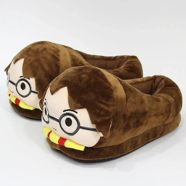 Cute Harries Potters Cotton Slippers Warm And Thickened Potter Couple Winter Plush  Indoor For Breathability Shoes Surprise Gift