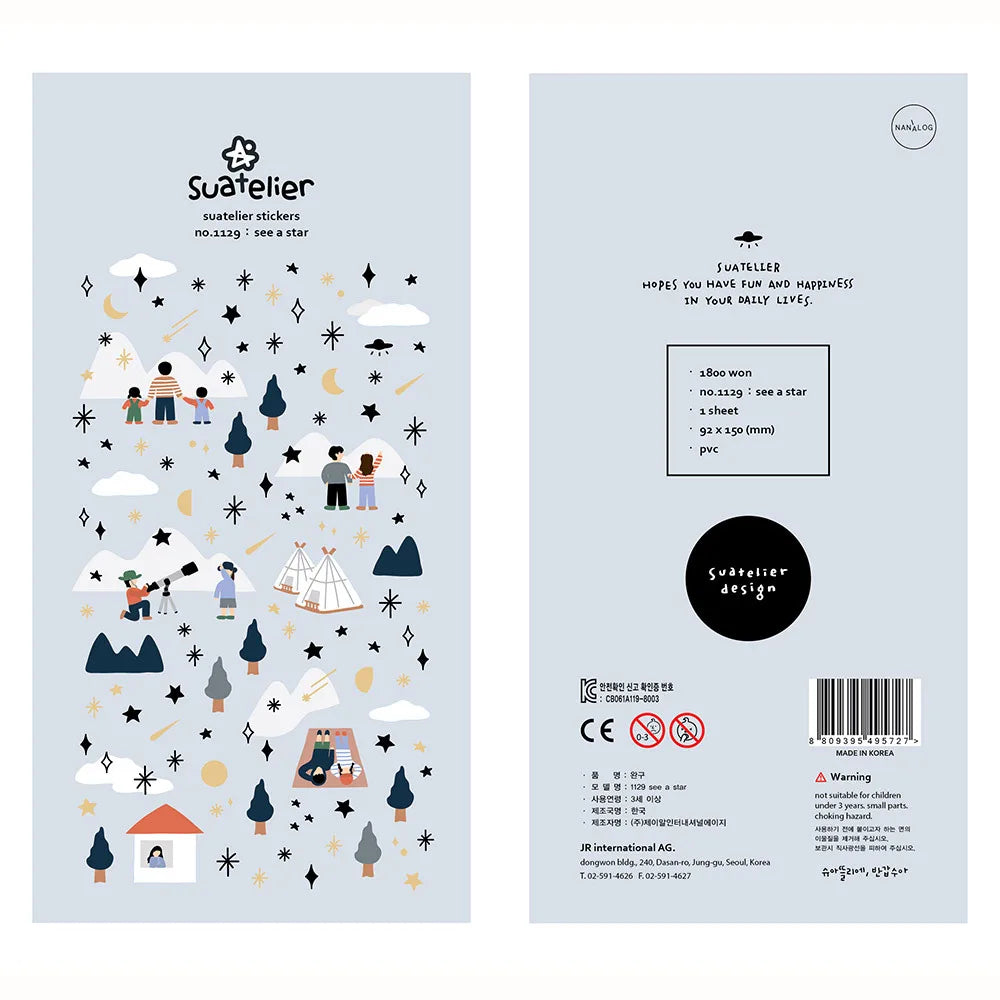 Korean Import Original Suatelier Collection Kawaii Daily Stickers Scrapbooking Diy Journal Stationery Sticker Deco Art Supplies