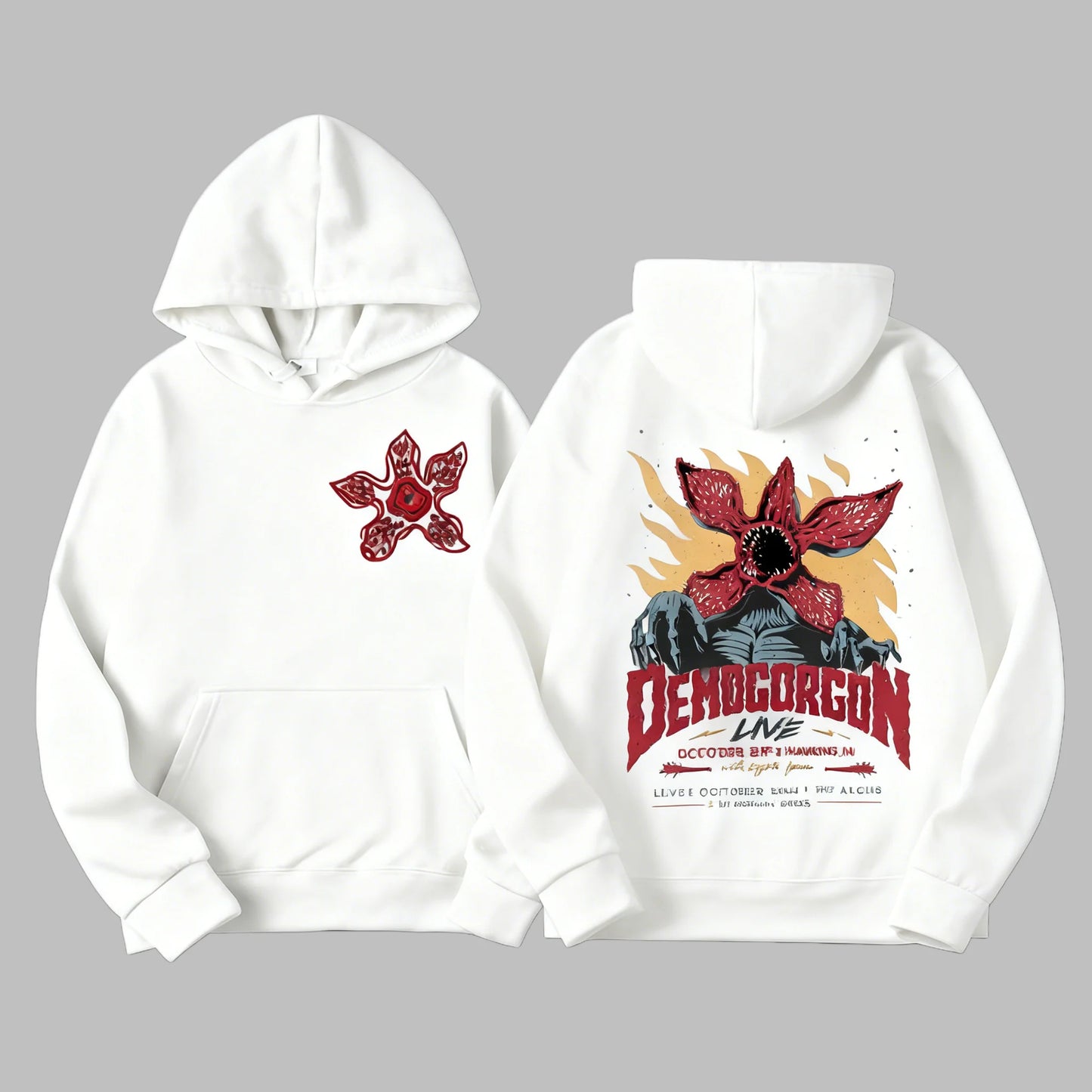 Eddie Munson The Demogorgon Hoodie Men Women Cannibal Flower Monster Print Hooded Sweatshirt Harajuku Fashion Gothic Streetwear