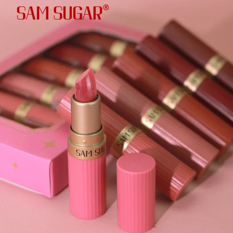 Diamond Glitter Lipstick Moisturizing Lasting Pink Sparkling Waterproof Lip Gloss Metallic Sexy Lipstick Lip Tint Lips Makeup