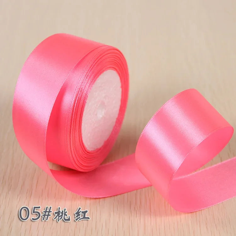 25Yards 6/10/15/20/25/40/50mm Silk Satin Ribbon Wedding Party Christmas Ribbon Flowers Gifts Decorated DIY Apparel Sewing Fabric