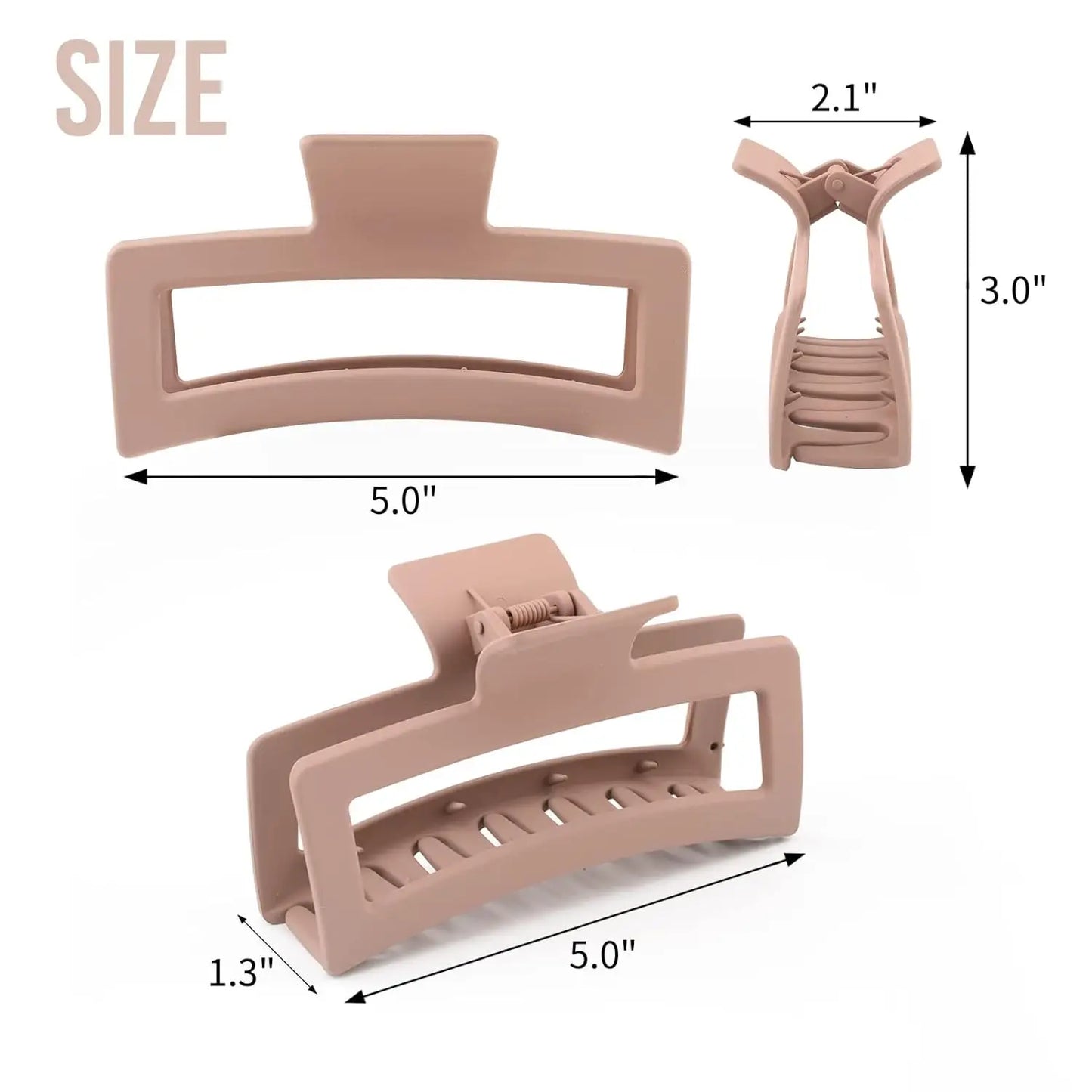 5 Inche Extra Large Claw Clips for Thick Hair and Long Hair, 4 Pack Xl Jumbo Claw clips, Oversized Matte Non-slip Rectangle Hair