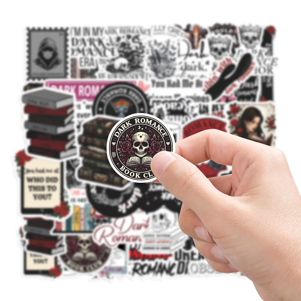 10/30/50pcs Dark Romantic Readers Cartoon Stickers Gothic Aesthetic Skull Decals Notebook Guitar Phone Laptop Sticker Decoration