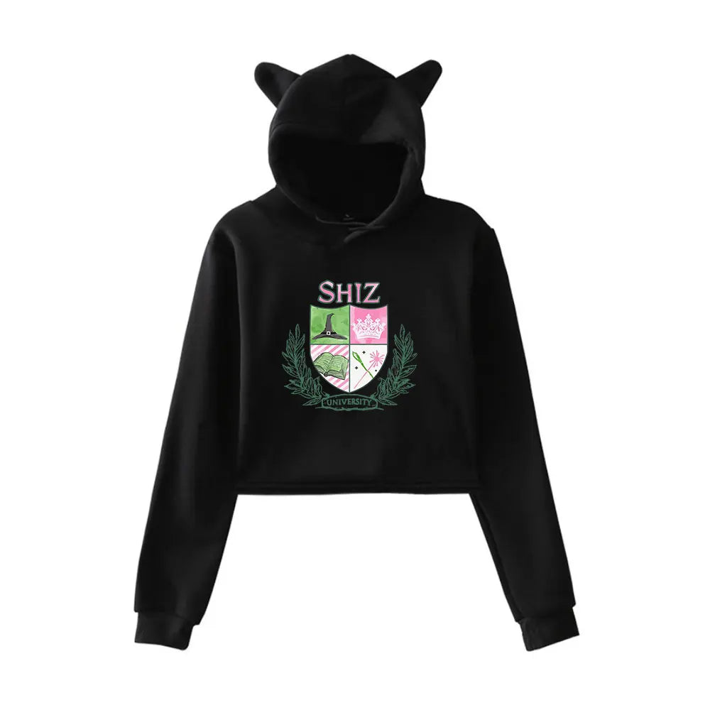 Wicked Changed For Good Defy Gravity Vintage 90s Streetwear Hoodie Fashion Merch Hoodies Sweatshirts for Girl Cat Ear Crop women