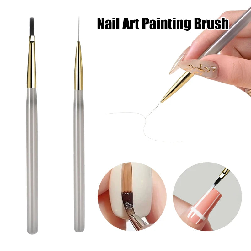 Nail Art Painting Brush Acrylic Lines Pen Stripes Grid Flower Butterfly Drawing Watercolor Brushes UV Gel DIY Design Manicure