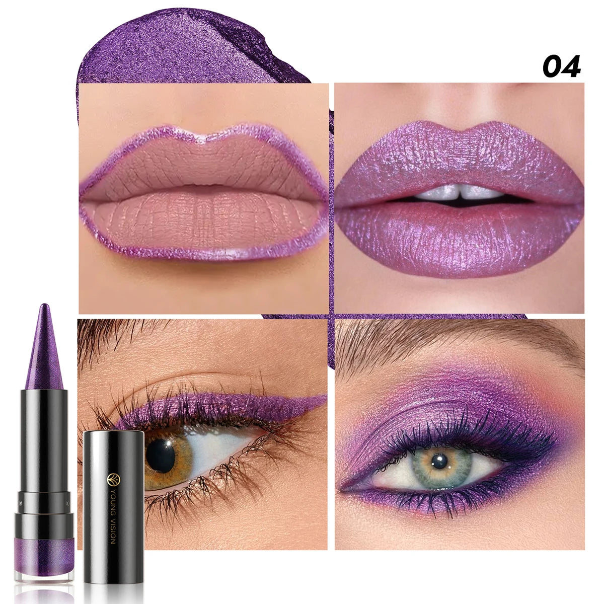 YOUNG VISION Six-Shade Matte Pearl Shimmer Dual-Effect Lipstick Waterproof, Non-Transfer Lipstick Cosmetics