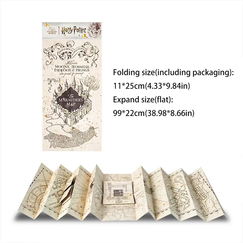 Harry Potter Map Magic Academy Hogwarts Theme HD Full Version Expandable Stereoscopic Magic Treasure Hunt Map Birthdays Gifts