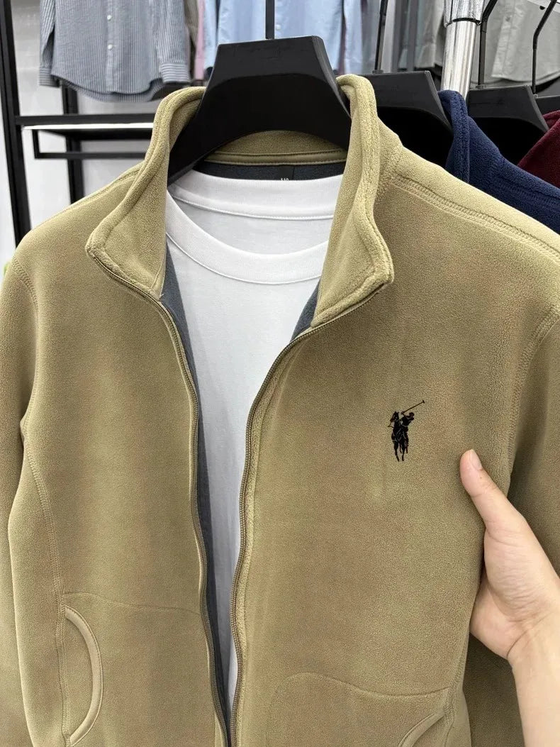 High end brand cardigan sweatshirt men's 2025 new designer fashion Paul embroidery plush coat autumn warm and thick casual jacke