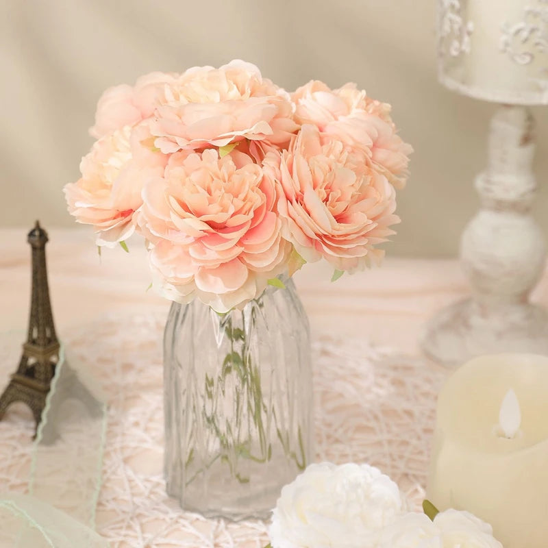 3/5Pcs Peony Artificial Flowers Bouquet Fake Flowers for Home Room Decor Wedding Decoration DIY Craft Garland Gifts Accessories