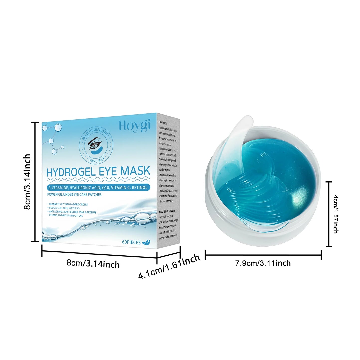 Retinol Eye Mask Patches Firming Eye Bags Anti Dark Circles Soothing Fine Lines Anti-Aging Under Eye Hydrating Eye Care 60PCS