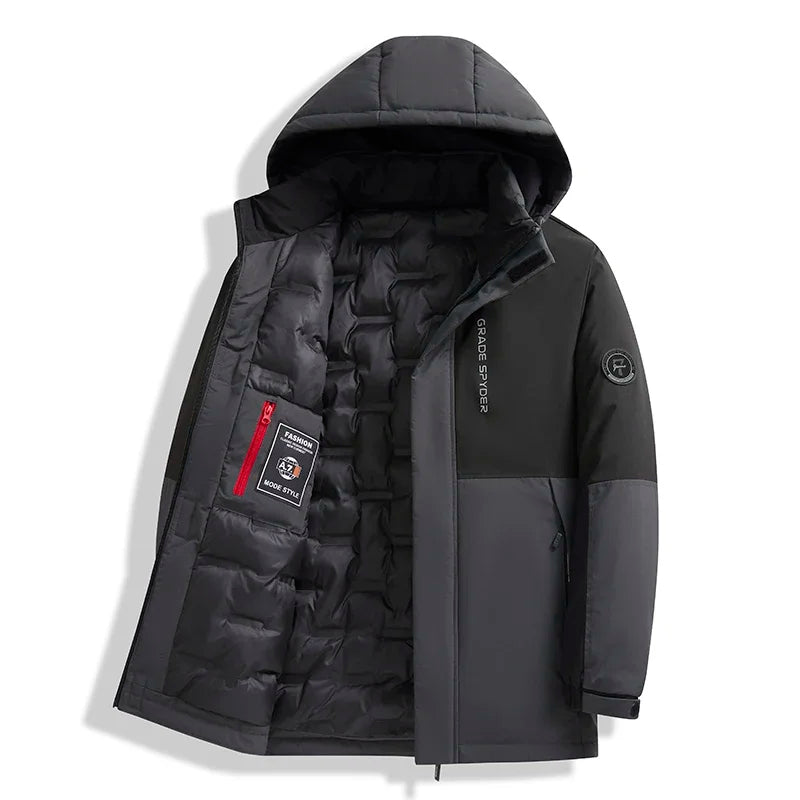 Hooded Parkas Brand Windproof Outwear New Winter Men Warm Coat Mens Winter Hat Parkas Male Jacket Windbreak Parkas Long Jacket