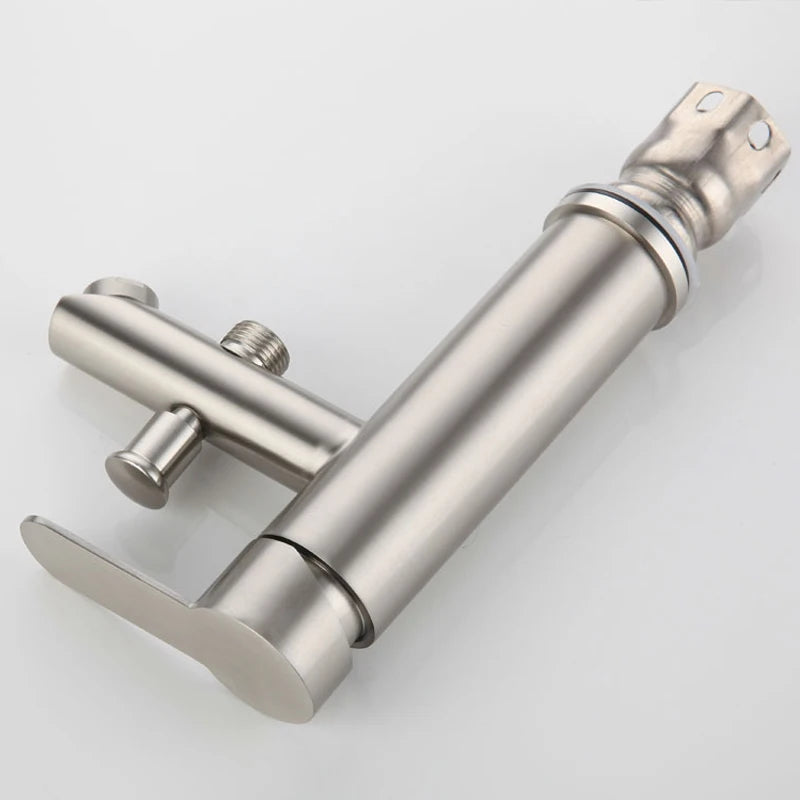 Bathroom Basin Faucet Stainless Steel Single Handle Sink Faucets Cold and Hot Water Mixer Bathtub Tap