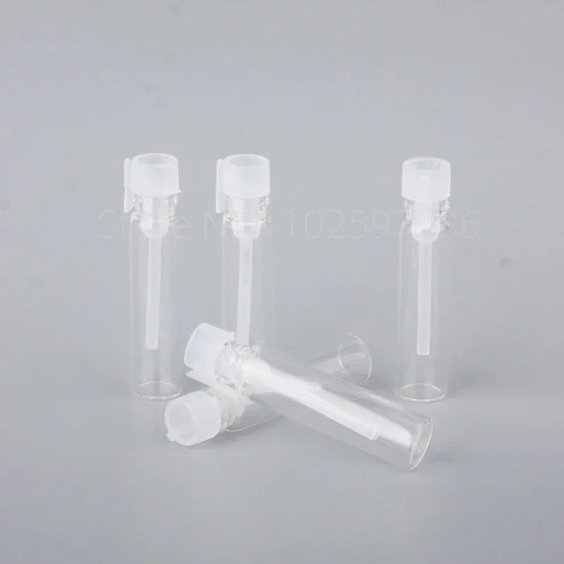 Glass Dropper Bottle Transparent Mini 1ml 2ml Stick Essential Oil with Inner Stopper Sample Trial Use Perfume Sub Bottles Empty
