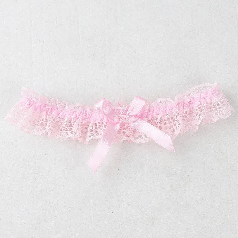 Wedding Garter Sexy Elastic Rhinestone Lace Leg Garter Belt with Ribbon Bow Suspender Thigh Harness For Bride Party Wedding Gift