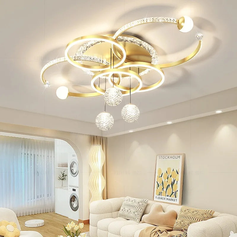Living room main lamp chandelier New light luxury bedroom lamps Modern simple crystal living room lamp ceiling light