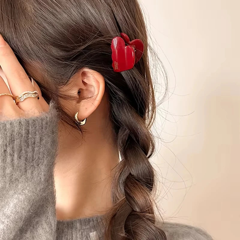 3.5cm Small Hair Claw Acetate Hair Crabs Cute Heart Shaped Hairclips Children Women Girls for Hair Accessories Hairpins Clips