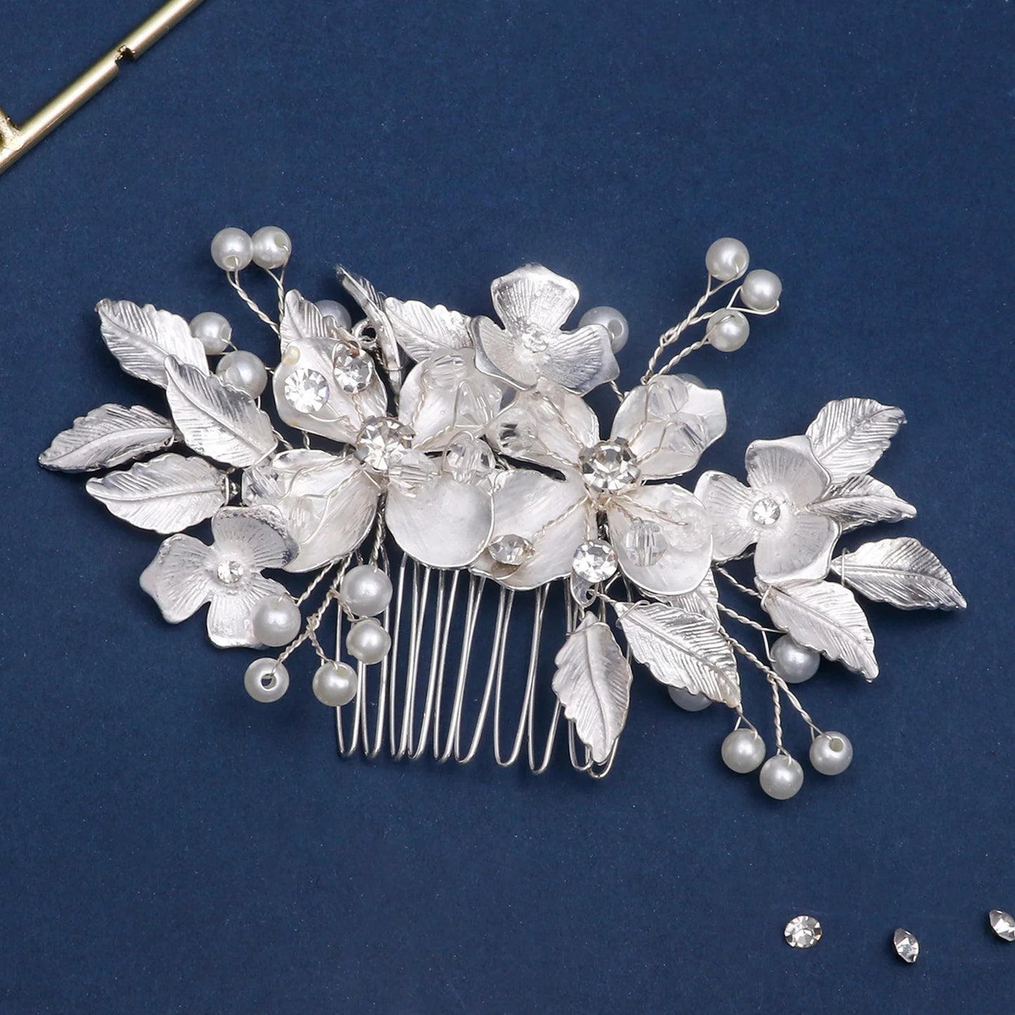 Wedding Hair Combs Hairpins Clips for Bride Women Girls Hair Jewelry Accessories Bling Rhinestone Headpiece Hair Styling Jewelry