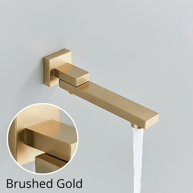 Free Shipping  Bathroom Brass Chrome/Black Bronze Shower Faucet Spout Wall Mounted Swive Bath Spout Bathroom Accessories
