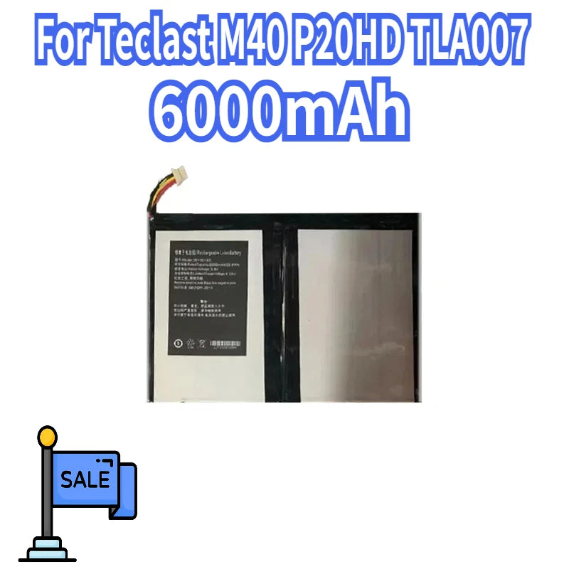 6000mAh Replacement Battery TLA007 for Teclast M40 P20HD 5 Lines Portable Power Bank Tablet battery