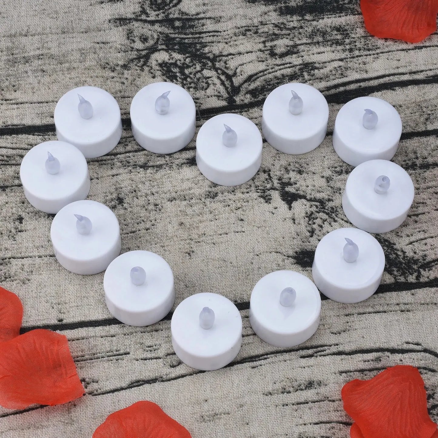 Candlium 12 Pack Warm Yellow LED Flameless Tea Light Candles 200+ Hours Battery Powered Perfect For Wedding Anniversary Decor