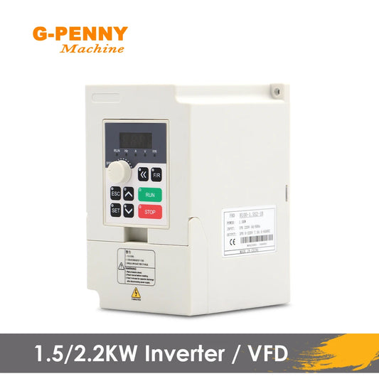 G-Penny 110v / 220v 1.5kw / 2.2kw Frequency Drive 0-1000hz Spindle Motor Speed Control 1 Phase input 3 Phase Output