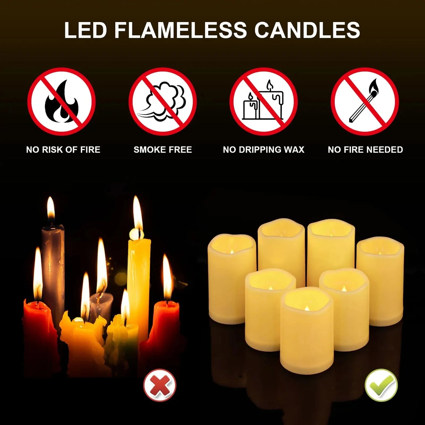 Flameless LED Candles with Remote Control and Timer Battery Operated Flickering Candle for Home Party Wedding Christmas Decor