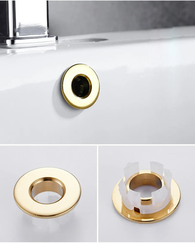 Six-foot Ring Insert Replacement Overflow Cover Black Silver Gold Vintage Bronze Brass Bathroom Basin Faucet Sink