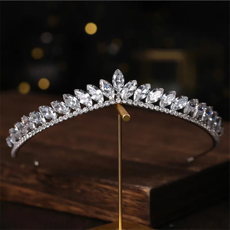 Princess Bridal Tiaras Crowns For Wedding Headdress Zirconia Crystal Tiara For Women Birthday Party Prom Hair Jewelry Headbands
