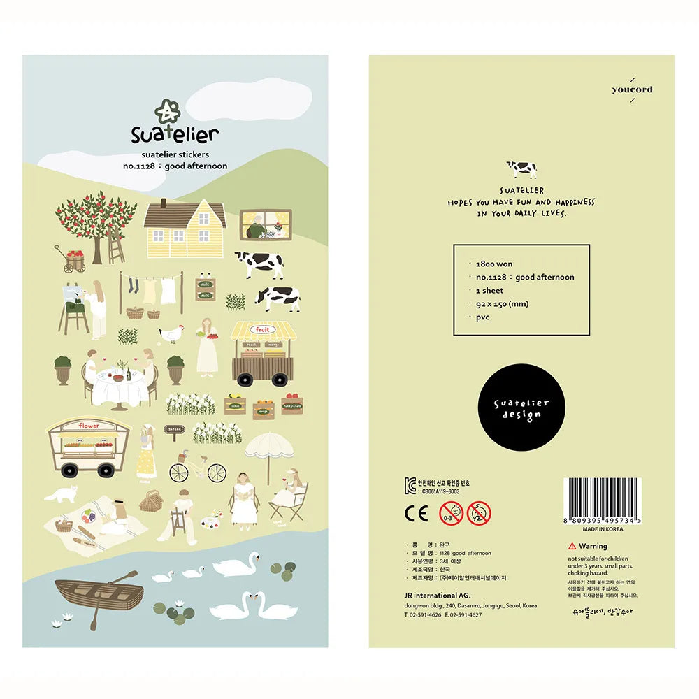 Korean Import Original Suatelier Collection Kawaii Daily Stickers Scrapbooking Diy Journal Stationery Sticker Deco Art Supplies