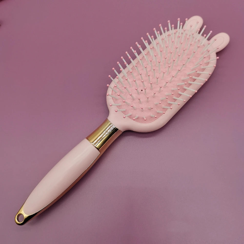 Beauty Hair Brush, Straight & Smooth Soft Touch Paddle Brush Round Brush and Detangling Brush,Great On Wet or Dry Hair Health