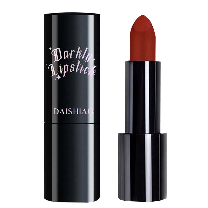 Halloween Dark Night Lipstick Waterproof and Long-lasting Black Dark Purple Matte Lipstick Makeup Lip Cosmetics