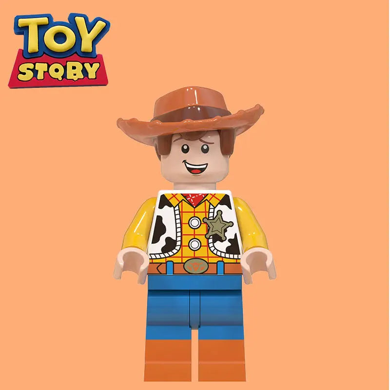 New Disney Toy Story Buzz Lightyear Building Blocks Creative Keychain Woody Mickey Mouse Donald Duck Cute Keychain Pendant Gift
