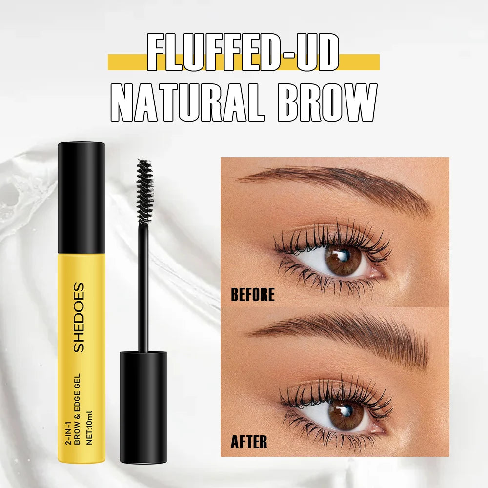 1PC 2-in-1 eyebrow styling gel, waterproof, durable, non caking, easy to apply and shape natural eyebrows