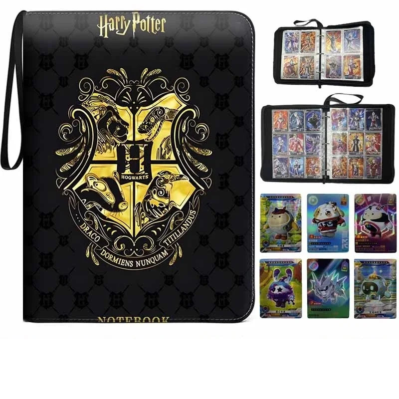 Harry Potter Card Book  Binder Album Holder Collcetion Card 900pcs Card Holder 9 Grid PU Gold Stamping Folder Toy Gift