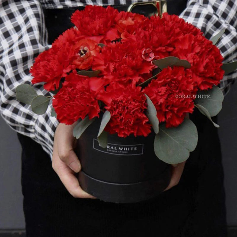 Flower Box 12cm Round Cardboard Gift Boxes Wedding Party Rose Flower Packaging Decoration Valentine's Day Gifts Supplies