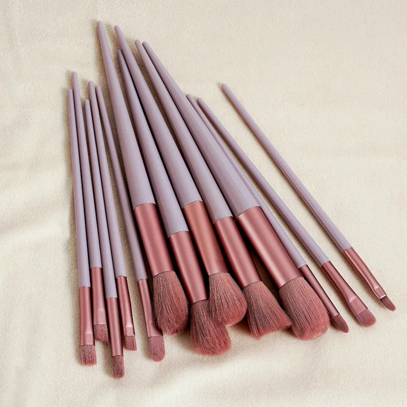 13 Pieces Of Net Red Milk Tea Color Makeup Brush Suit Full Set Of Paint Eye Shadow Paint Quick-drying Soft Brush