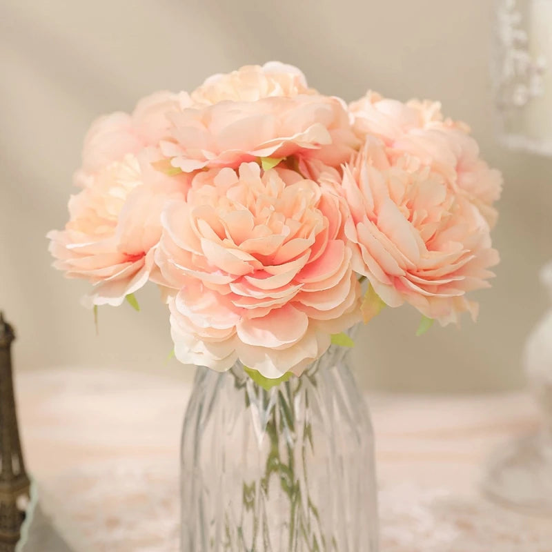 3/5Pcs Peony Artificial Flowers Bouquet Fake Flowers for Home Room Decor Wedding Decoration DIY Craft Garland Gifts Accessories